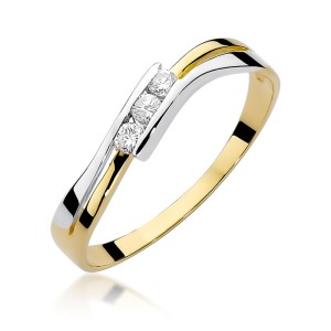 Złoty pierścionek 585 z brylantem 0,12ct Obietnice