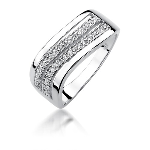 Pierścionek z białego złota 585 z brylantami 0,18ct W416-B585-B0.18 MARKO