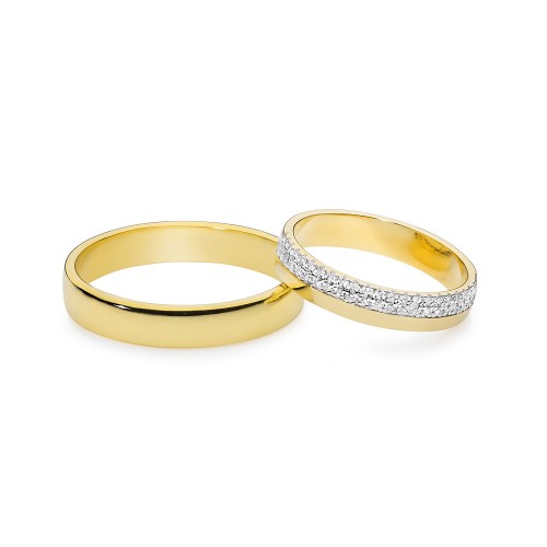 Obrączki lekko zaokrąglone 4mm 50 lśniących brylantów ok 0,25ct O045-585 MARKO
