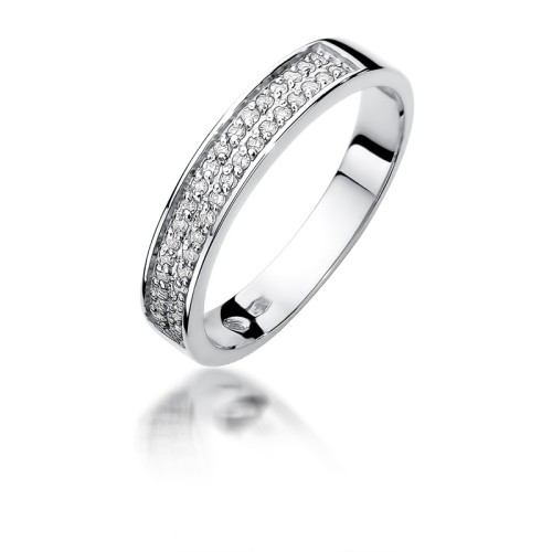 Pierścionek z białego złota obrączka z brylantami 0,18ct Galaktyki