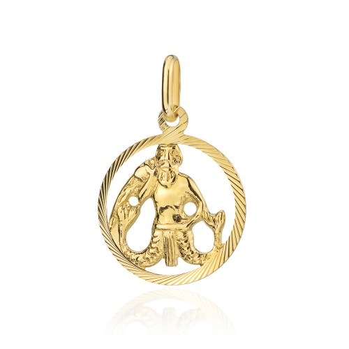 Złoty wisiorek zawieszka znak zodiaku Wodnik złoto 585