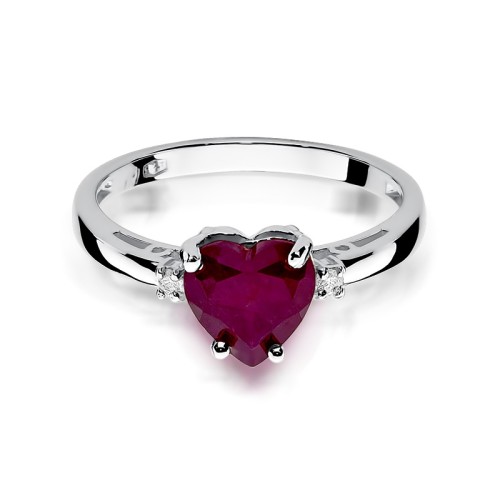 Pierścionek z białe złota rubin 1,70ct i brylanty W012-585-R1.70 MARKO