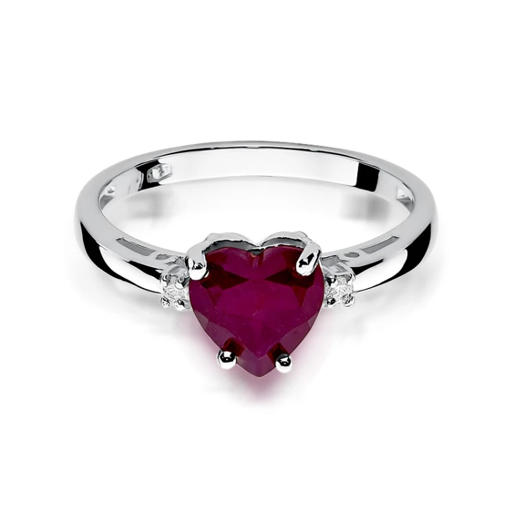Pierścionek z białe złota rubin 1,70ct i brylanty W012-585-R1.70 MARKO