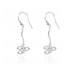 Eleganckie długie kolczyki ślubne kryształy Swarovski