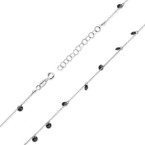 Srebrny naszyjnik choker czarne cyrkonie Kleur N040-925-CZS MARKO