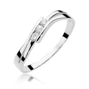Pierścionek z białego złota z brylantem 0,12ct Obietnice