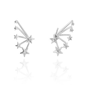 Srebrne nausznice dwuczęściowe kolczyki multi gwiazdki ear jacket Supreni