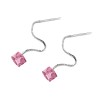 Srebrne przewlekane kolczyki z różowymi kryształkami Swarovski KRR104-223 MARKO