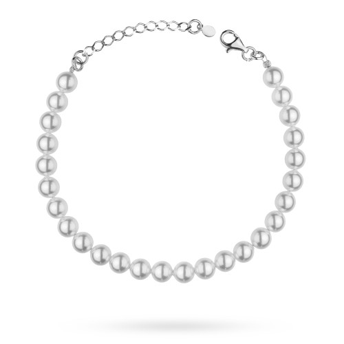 Bransoletka ślubna z perłami Swarovski srebro 925