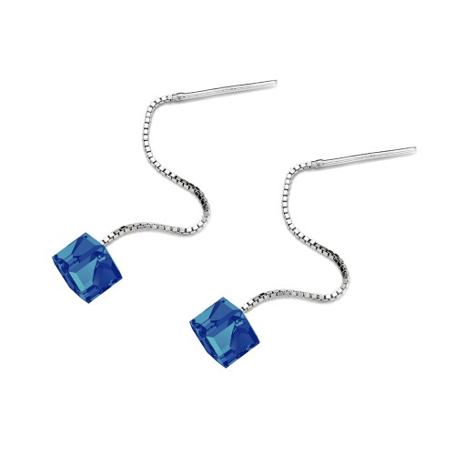 Srebrne przewlekane kolczyki z kryształkami Swarovski KRR104-BB marko