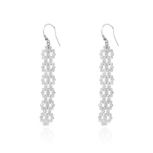 Okazałe plecione kolczyki ślubne kryształy Swarovski