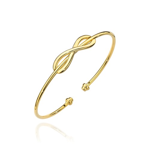 Pozłacana sztywna bransoletka bangle nieskończoność Virino B136-925-Z.jpg