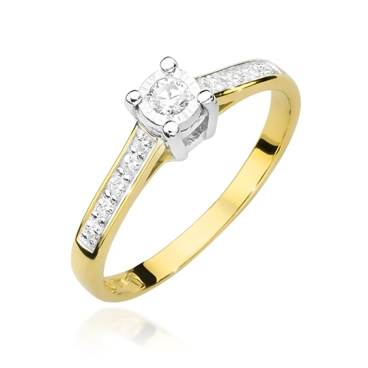 Złoty pierścionek z brylantami 0,13ct 585 Galaktyki W474-585-B0.13 marko