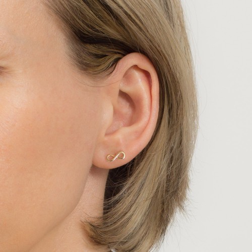 Złote kolczyki nieskończoności pr.333 zapięcie sztyft Jeso