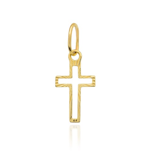 Złoty diamentowany krzyżyk pr.585