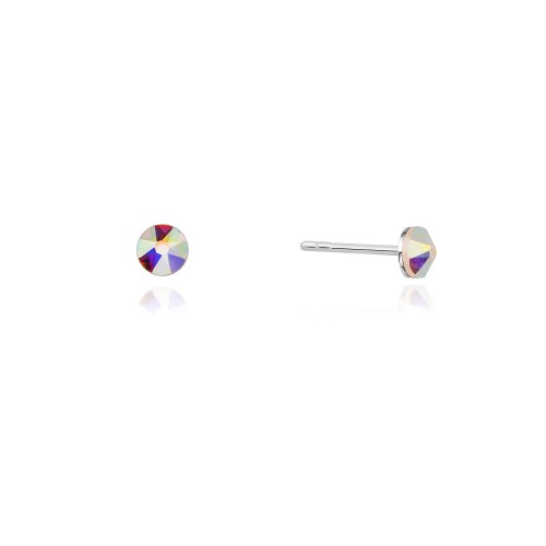 Srebrne kolczyki basic z kryształkami Swarovski białe KRR191-AB marko