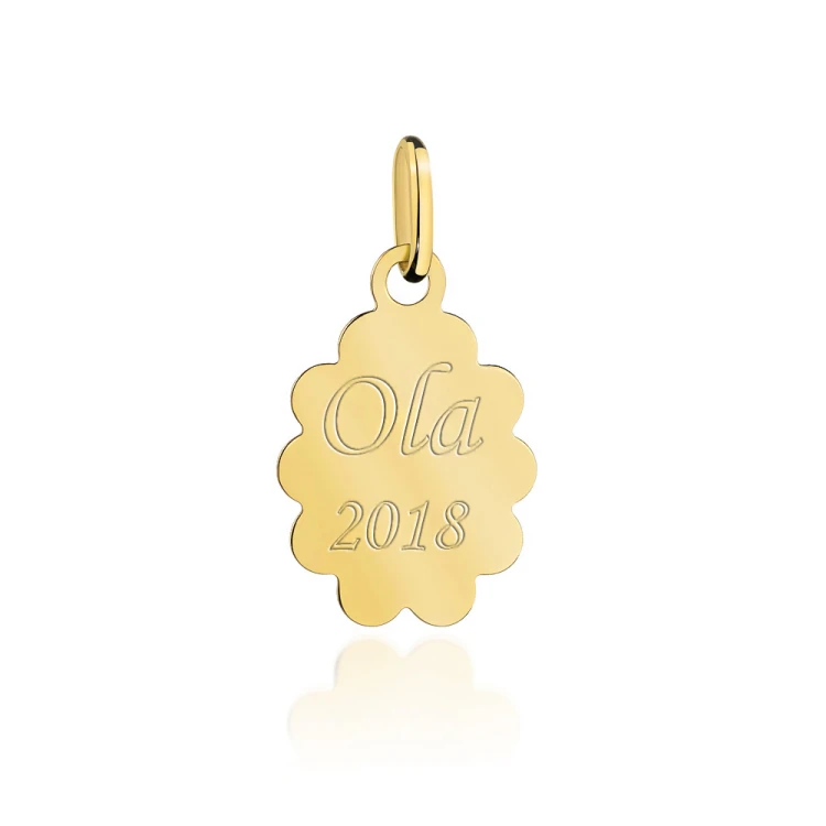 Złoty medalik Madonna 585 Komunia Chrzest D280-585 MARKO