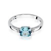 Pierścionek z białego złota z topazem Kultowa W003 próba 585 topaz 0,70ct MARKO