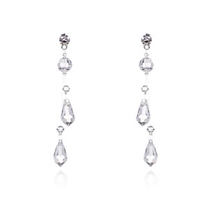Długie kolczyki ślubne teardrop łezka kropelka Swarovski elements