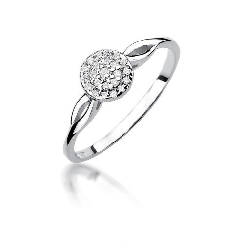 Pierścionek z białego złota 585 z brylantami 0,12ct W421-B585-B0.12 MARKO