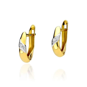 Złote kolczyki z brylantami 0,04ct