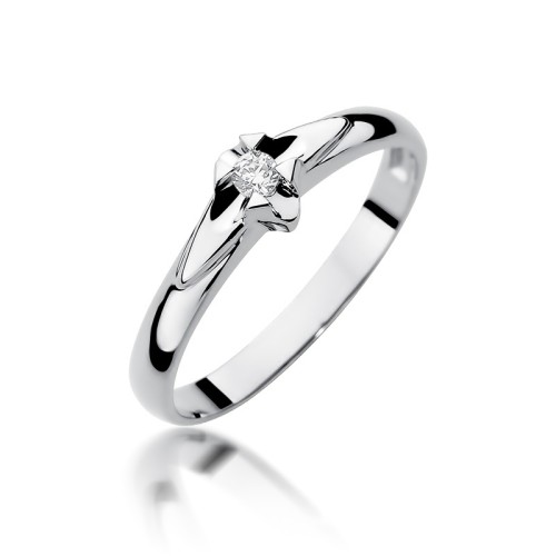 Zaręczynowy pierścionek białe złoto brylant 0,04ct W088-585-B0.04 MARKO
