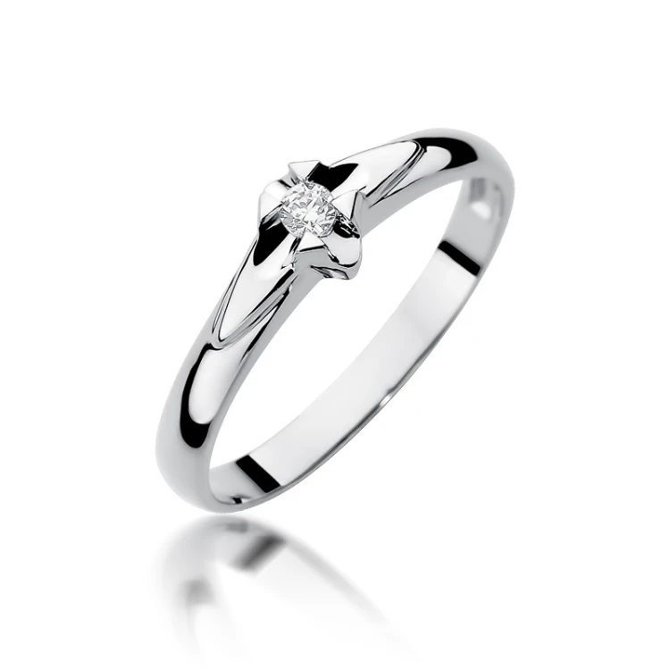 Zaręczynowy pierścionek białe złoto brylant 0,04ct W088-585-B0.04 MARKO