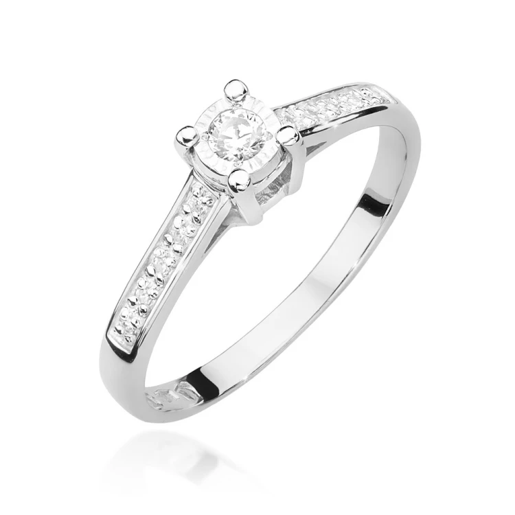 Pierścionek z białego złota z brylantami 0,13ct Galaktyki W474-585-B0.13 marko