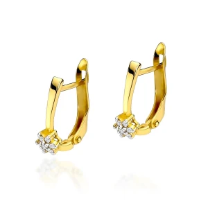 Złote kolczyki z brylantami 0,12ct