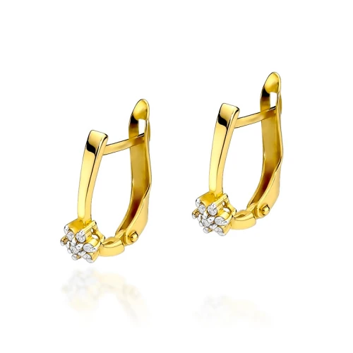 Złote kolczyki z brylantami 0,12ct