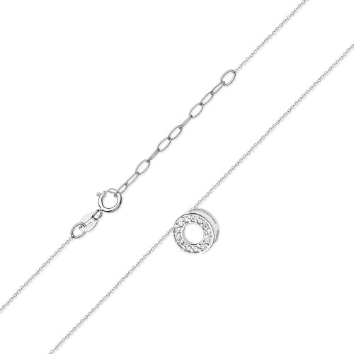 Naszyjnik celebrytka z białego złota z brylantami ring C014-B585-B0.06 marko