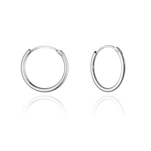 Kolczyki z białego złota 13mm kreolki małe kółka
