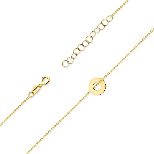 Złota bransoletka łańcuszek z zawieszką ring oponka karma Fancy BK362-333-Z192 marko