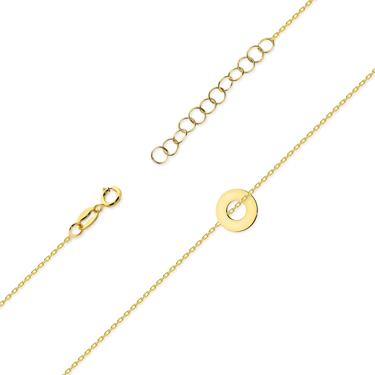 Złota bransoletka łańcuszek z zawieszką ring oponka karma Fancy BK362-333-Z192 marko