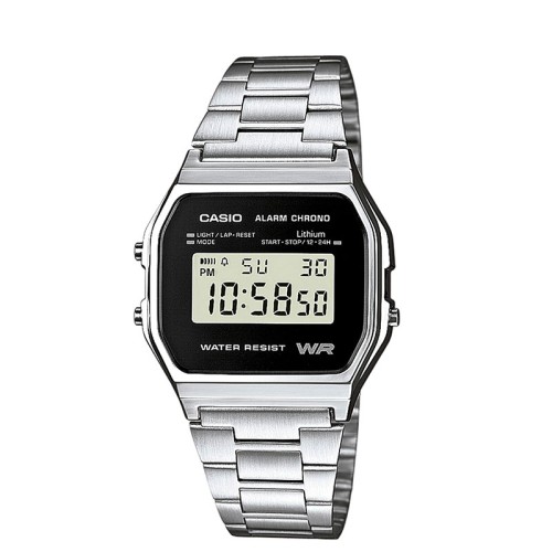 Srebrny zegarek męski Casio Collection A158WEA-1EF kwarcowy marko