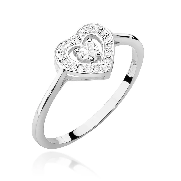 Pierścionek z białego złota z brylantami 0,19ct Od Serca W442-585-B0.19 marko