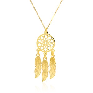 Pozłacany naszyjnik łapacz snów Dreamcatcher Virino
