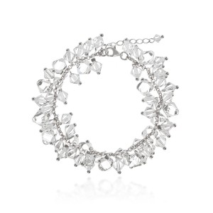 Ślubna bransoletka ze srebra i kryształów Swarovski