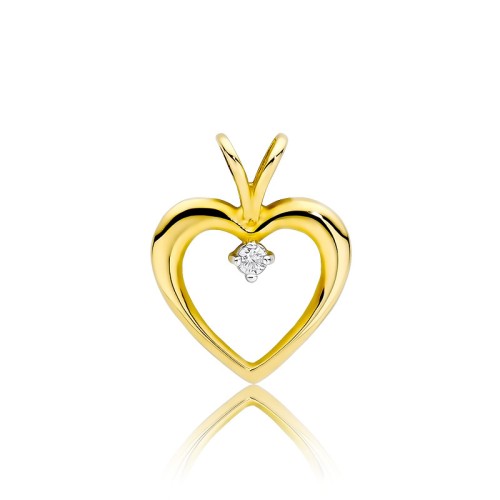 Złoty wisiorek serce z brylantem 0,04ct Z065-585-B0.04 MARKO