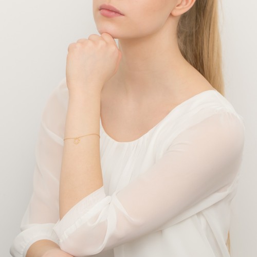 Złota bransoletka przywieszka miś na łańcuszku Fancy