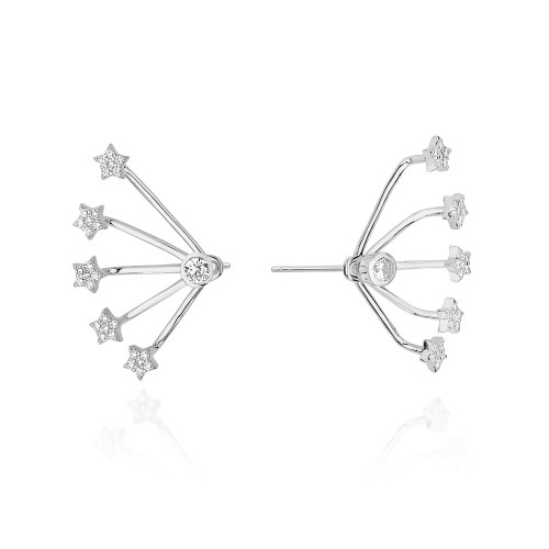 Srebrne nausznice dwuczęściowe kolczyki multi gwiazdki ear jacket Supreni K253-925-S marko