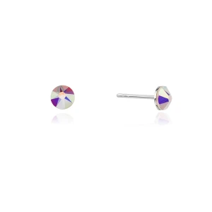 Srebrne kolczyki basic z kryształkami Swarovski wielokolor