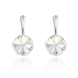 Srebrne kolczyki z kryształami Swarovski białe