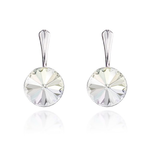 Srebrne kolczyki z kryształami Swarovski białe KR5R101 MARKO