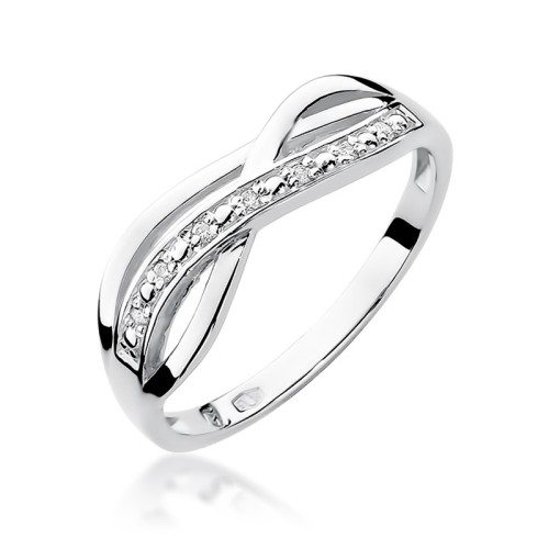 Pierścionek z białego złota z brylantami 0,06ct Galaktyki W090 próba 585 MARKO