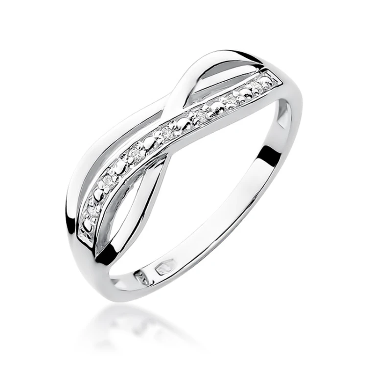 Pierścionek z białego złota z brylantami 0,06ct Galaktyki W090 próba 585 MARKO