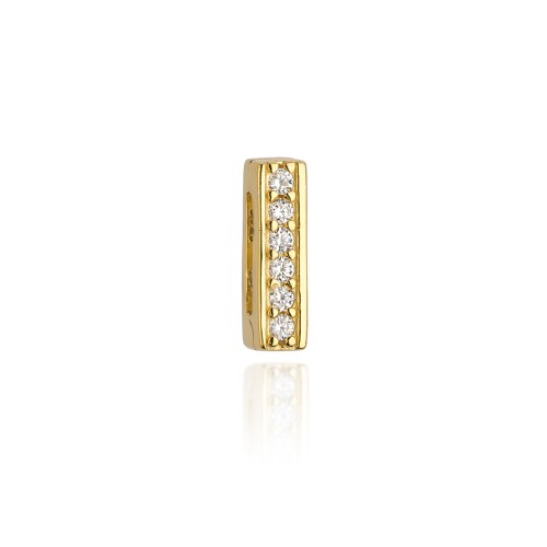 Pozłacana zawieszka płaska Charms z cyrkoniami wąska klips Z175-925-Z marko