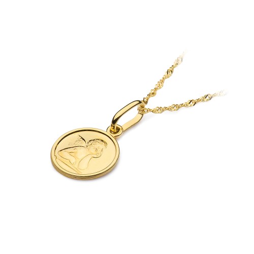Złoty medalik z aniołkiem próba złota 585 D046-585 MARKO