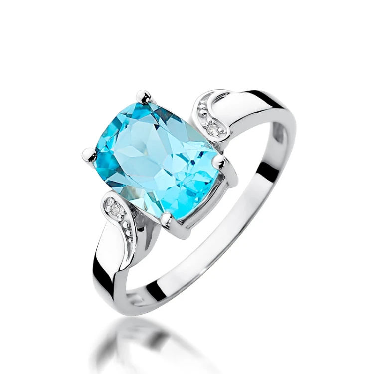Pierścionek duży topaz i brylanty złoto Kultowa W400-585-T2.40 MARKO