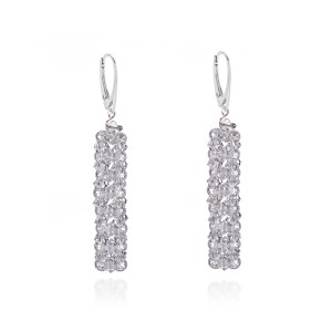 Plecione kolczyki ślubne kryształy Swarovski zapięcie angielskie